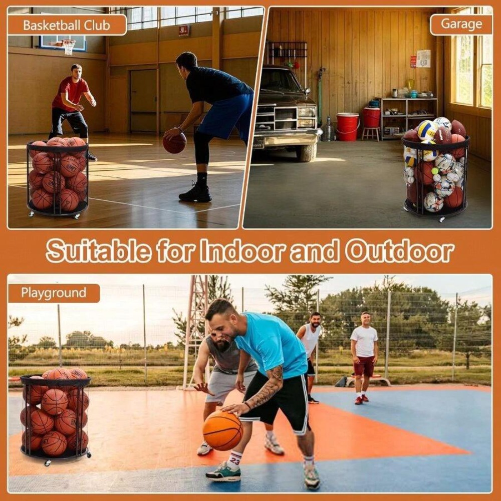 Troli Penyimpanan Bola Tahan B - Sports Equipment Garage Organizer ulasan dan harga