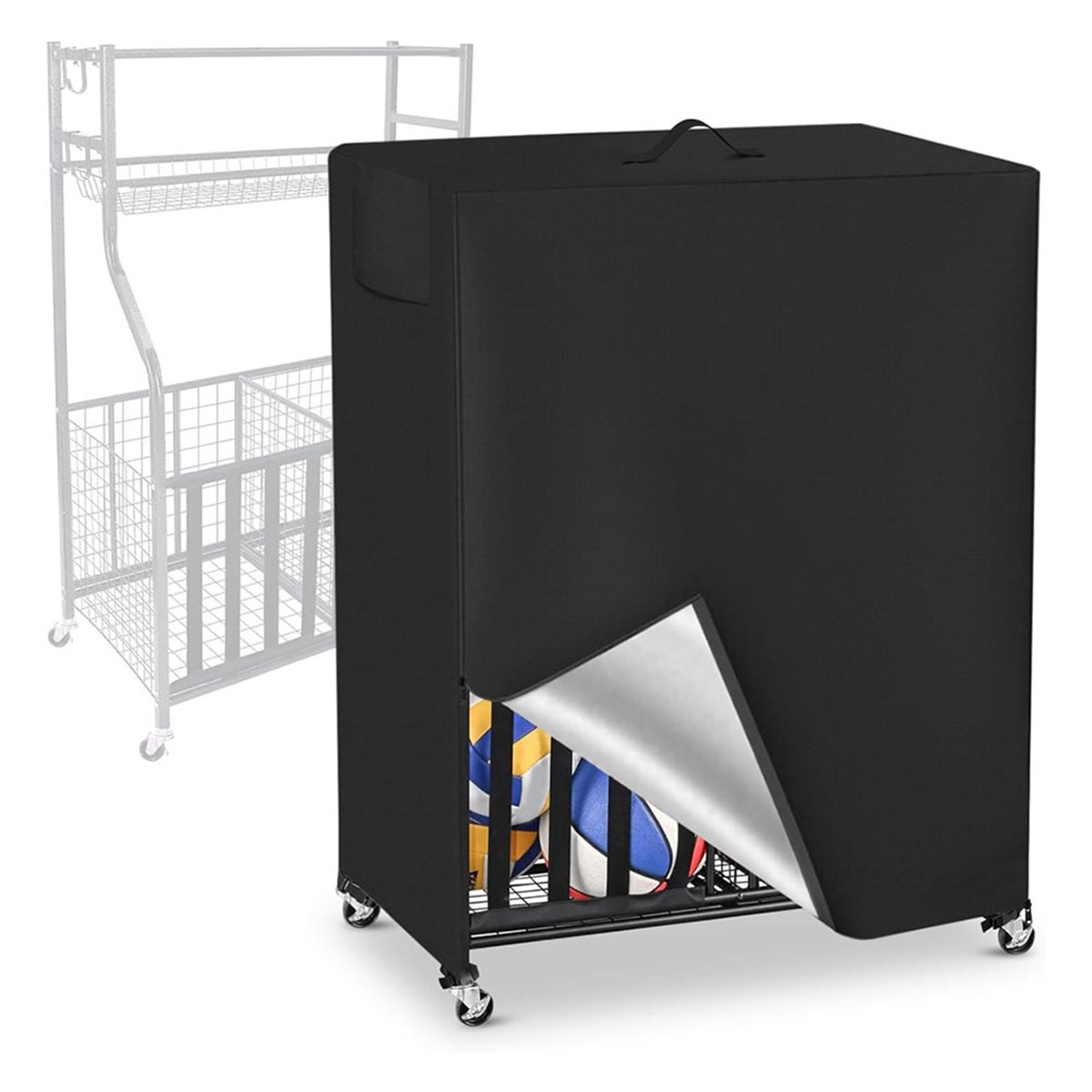Penutup Rak Bola Basket Penutu - Sports Equipment Garage Organizer ulasan dan harga