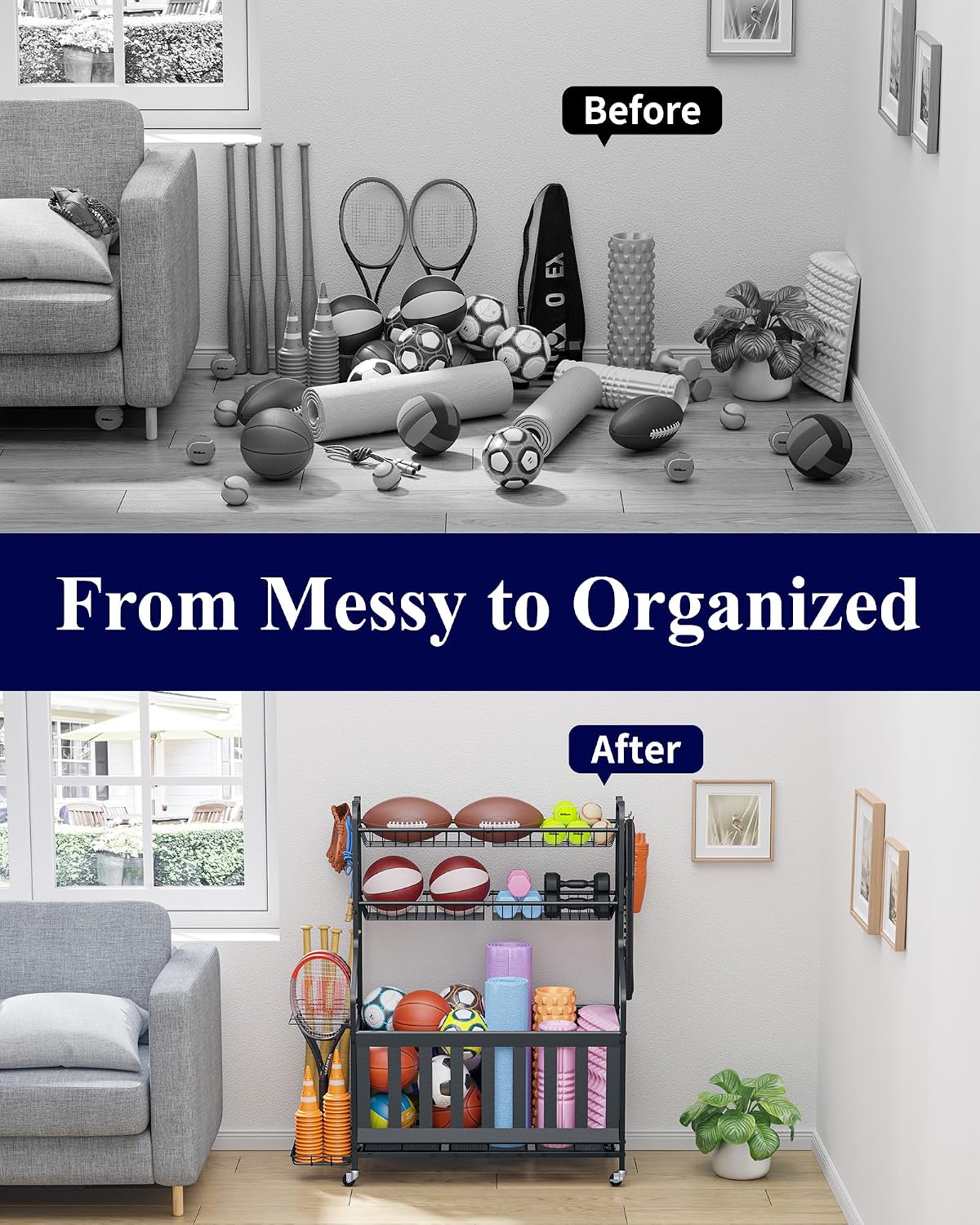 Organizer Penyimpanan Peralata - Sports Equipment Garage Organizer ulasan dan harga